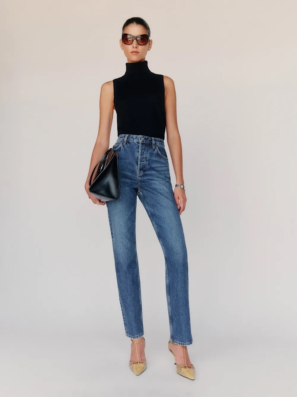 Reformation Women's Cynthia High Waist Straight Leg Blue Jeans Size 27